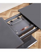 MOZART Grey Glass Extending 6 Seater Dining Table