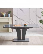 MOZART Grey Glass Extending 6 Seater Dining Table