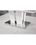 MATEO Grey Glass and White High Gloss Coffee Table