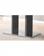 MERIDIAN Black Glass Black High Gloss 6-Seater Dining Table and 6 Monza Green Velvet Chairs Set
