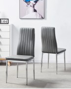 MILANO Grey Marble-Effect Glass 4-Seater Dining Table and 4 Monza Grey Chairs Set