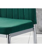 MERIDIAN White High Gloss Dining Table and 6 Monza Green Velvet Chairs Set