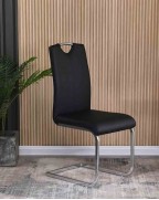 GRANDE Black Glass Extending Dining Table and 6 Isaac Black Chairs Set