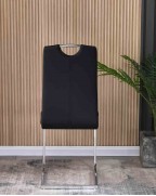 GRANDE Black Glass Extending Dining Table and 6 Isaac Black Chairs Set