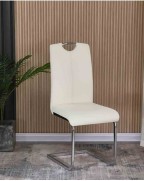 MERIDIAN White High Gloss Dining Table and 6 Isaac White Chairs Set