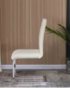 MERIDIAN White High Gloss Dining Table and 6 Isaac White Chairs Set