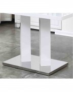 MERIDIAN White High Gloss Dining Table and 6 Isaac White Chairs Set