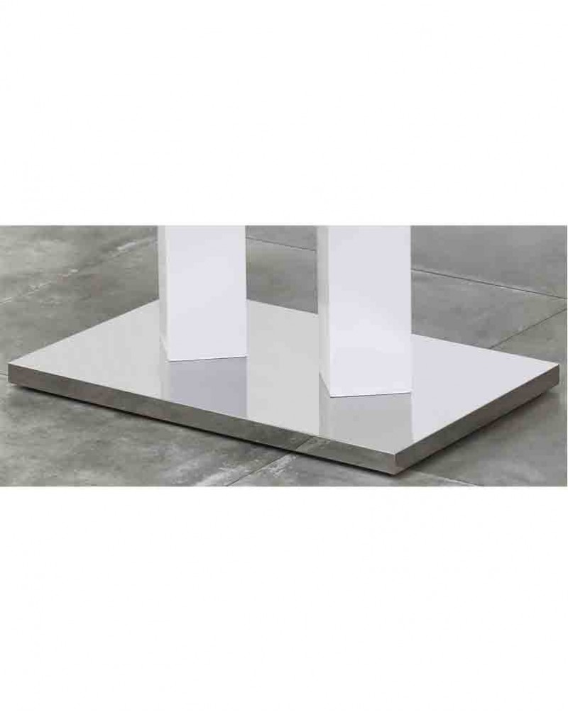 MERIDIAN White High Gloss Dining Table and 6 Isaac White Chairs Set