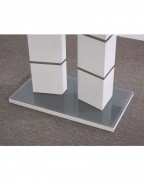 TIVOLI 4 Seater White High Gloss And Grey Glass Modern Dining Table