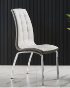 MOZART White Marble-Effect Glass Extending 6 Seater Dining Table and 6 VIENNA White Chairs Set
